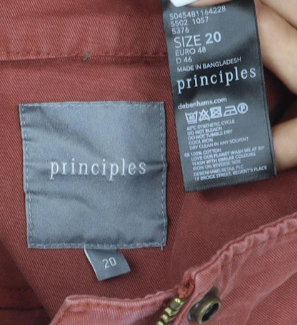 Principles Womens Brown Cotton Military Jacket Size 20
