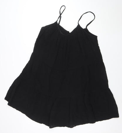 H&M Womens Black M Sleeveless Halter Slip Dress Summer Cotton