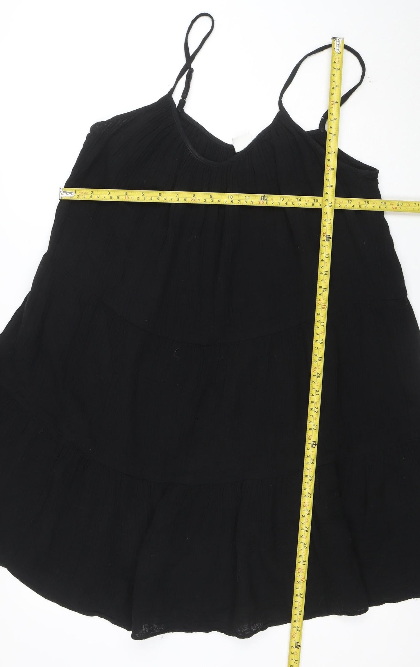 H&M Womens Black M Sleeveless Halter Slip Dress Summer Cotton