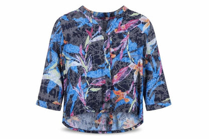 Just Elegance Women's Multicoloured Floral 3/4 Sleeve Button Blouse M
