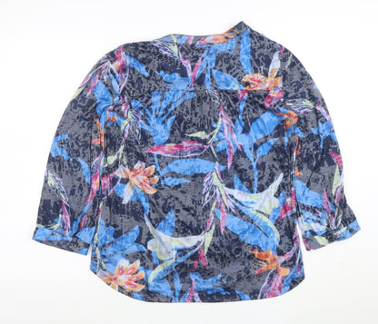 Just Elegance Women's Multicoloured Floral 3/4 Sleeve Button Blouse M