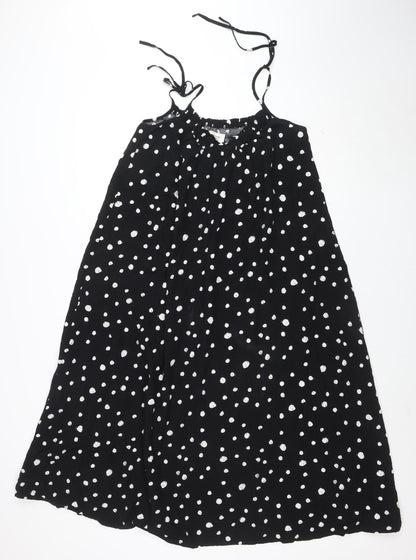 Grace & Mila Women's Black Polka Dot Halter Slip Dress L