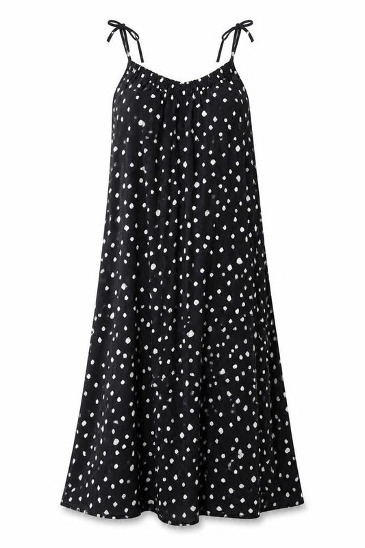 Grace & Mila Women's Black Polka Dot Halter Slip Dress L