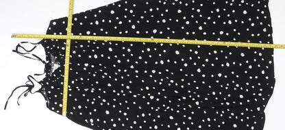 Grace & Mila Women's Black Polka Dot Halter Slip Dress L