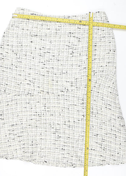 Kaliko Women Ivory Tweed Wool Pencil Skirt Size 14
