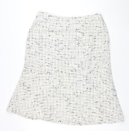 Kaliko Women Ivory Tweed Wool Pencil Skirt Size 14