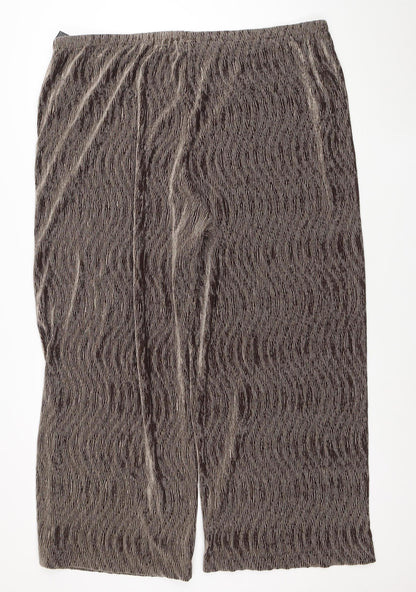 Marks and Spencer Women’s Brown Size 24 Wide-Leg Velvet Trousers