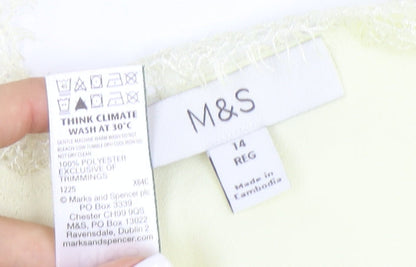Marks and Spencer Women's Ivory Lace Trim Camisole Top Size 14
