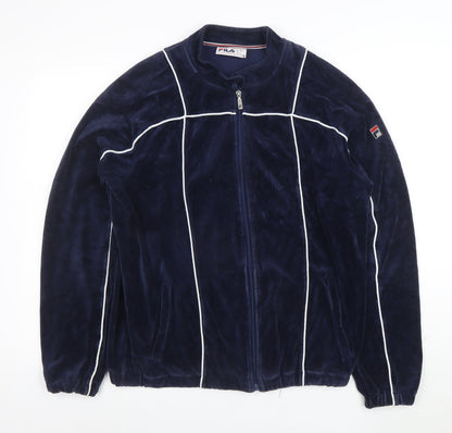 FILA Men’s Blue Full Zip Velvet Sweatshirt Size L