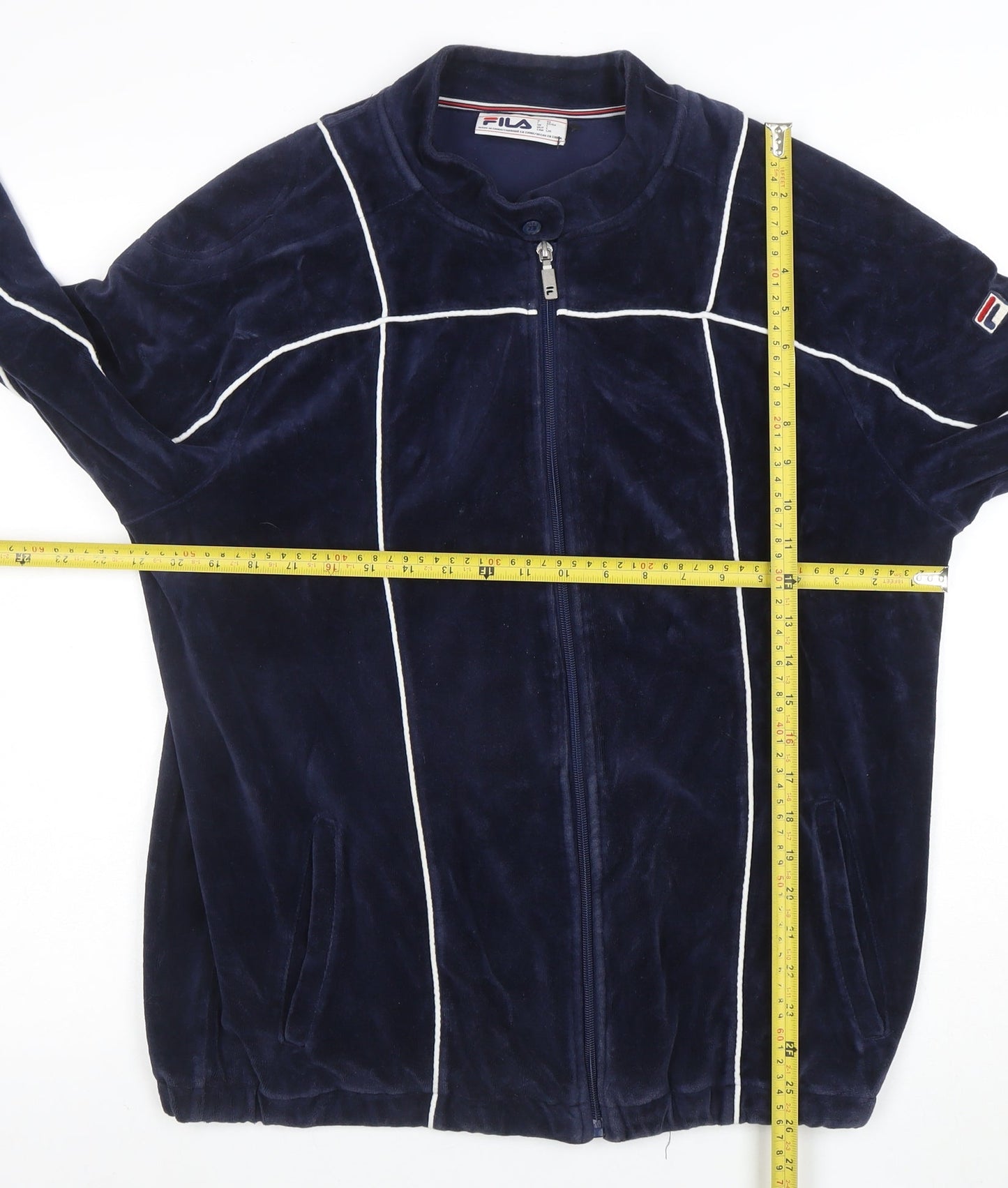 FILA Men’s Blue Full Zip Velvet Sweatshirt Size L