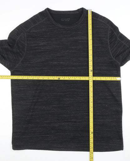 AllSaints Men's Black Medium Crew Neck Long Sleeve Sweatshirt