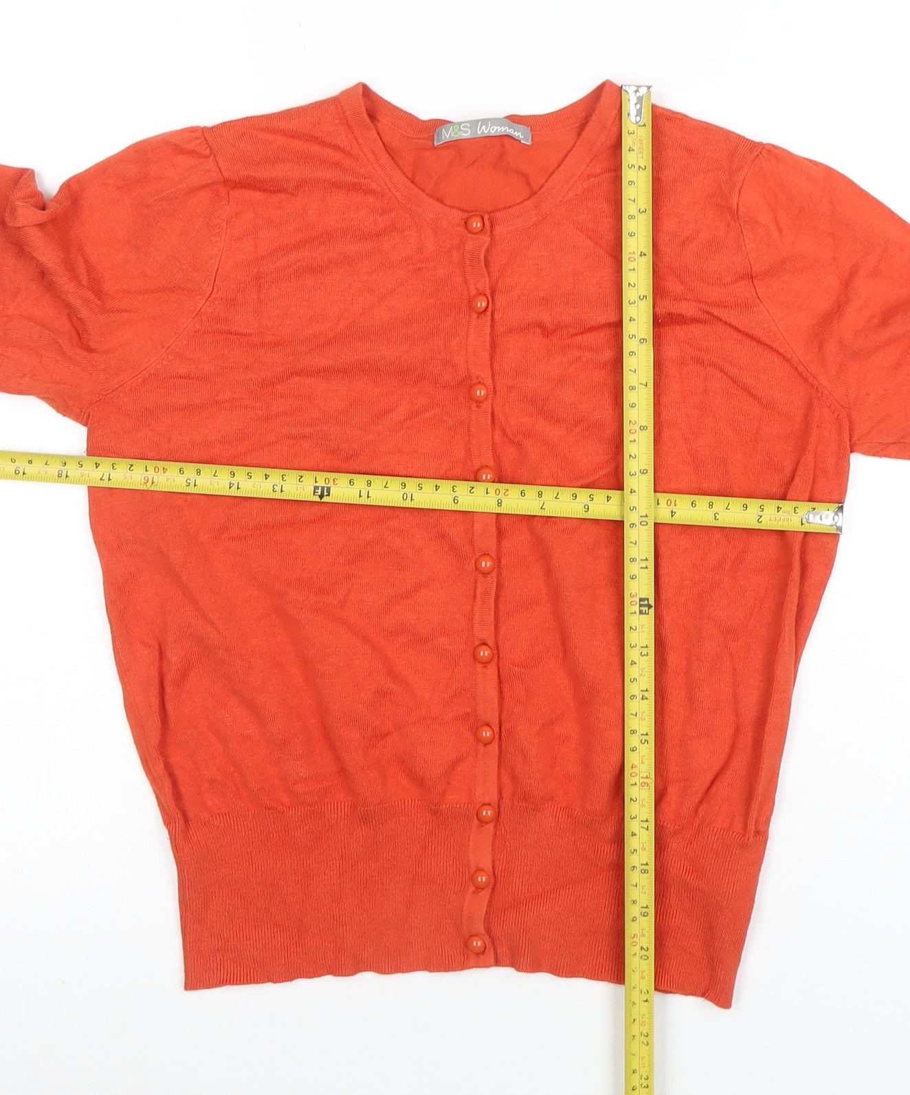 Marks and Spencer Women’s Orange Crew Neck Cardigan Size 14