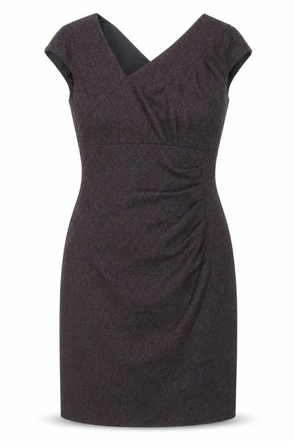 L.K. Bennett Women's Brown Wool Blend Ruched Sheath Dress Size 6