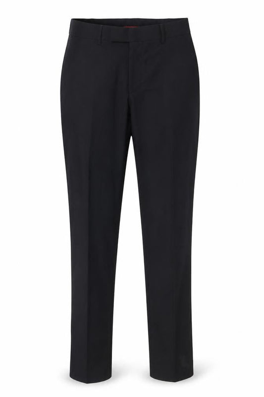 Front view of Dressmann Slim Fit Black Dress Pants 30x32 unisex adults trousers