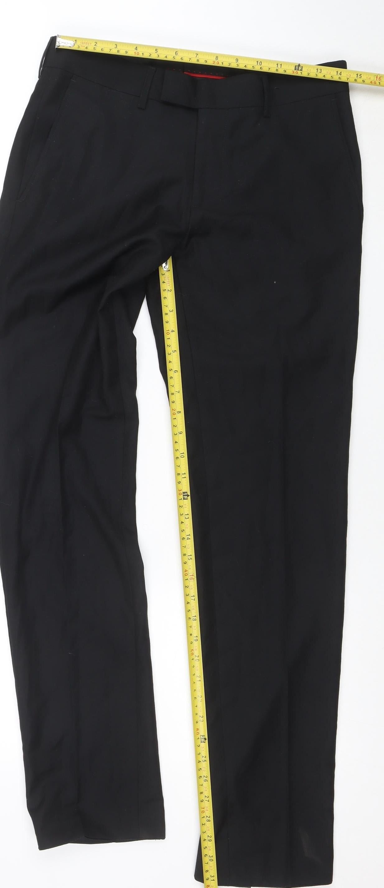 Dressmann Slim Fit Black Dress Pants 30x32 Unisex Adults Trousers