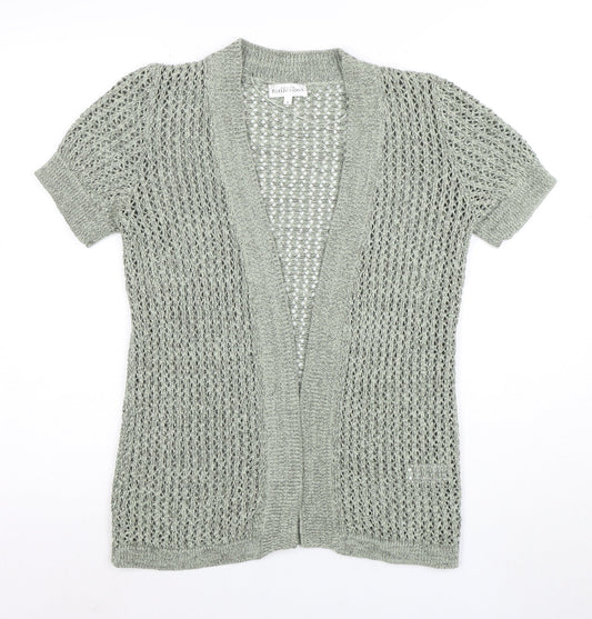 Northern Reflections Women’s Grey Open-Knit Short Sleeve Cardigan S
