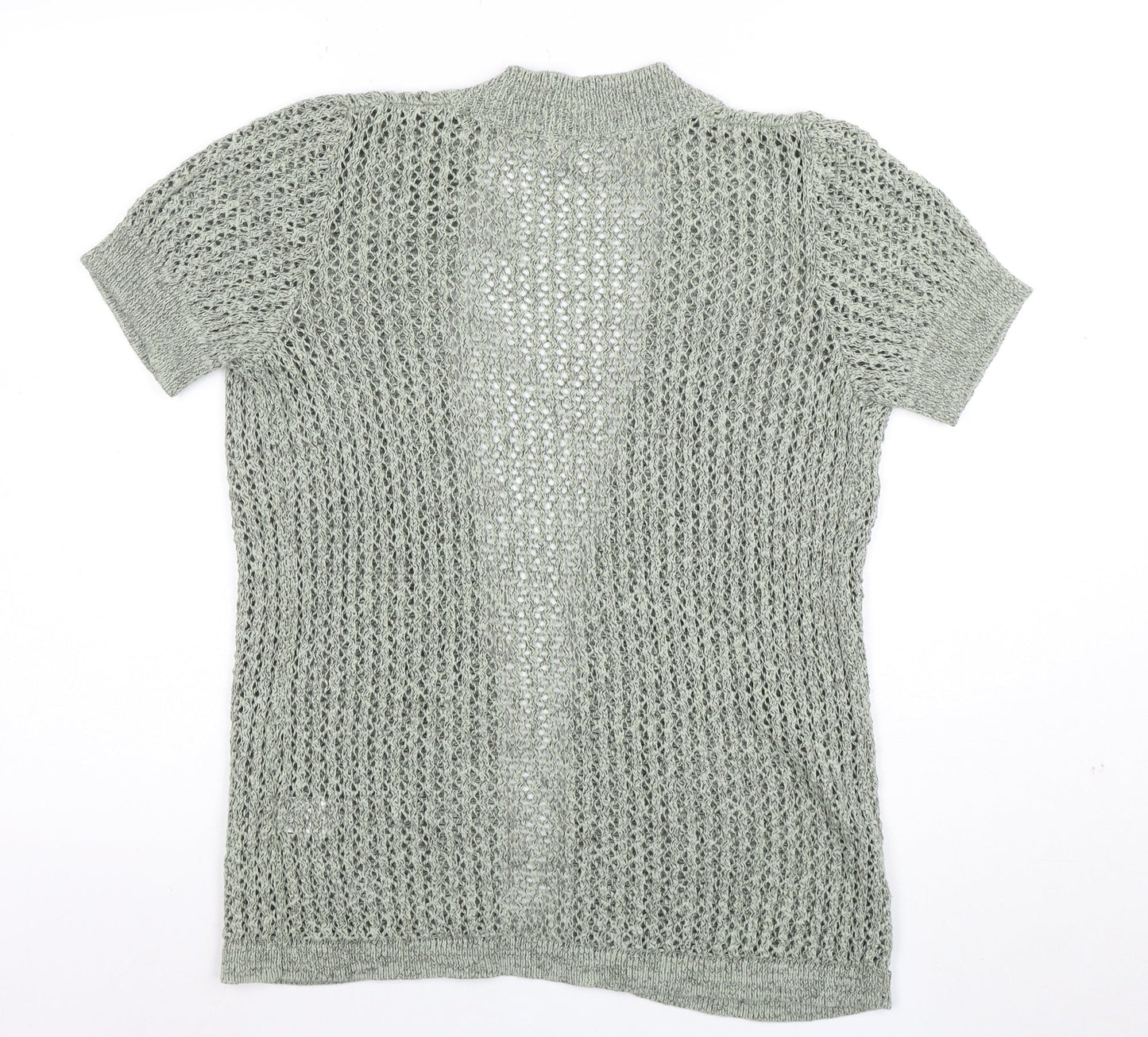 Northern Reflections Women’s Grey Open-Knit Short Sleeve Cardigan S
