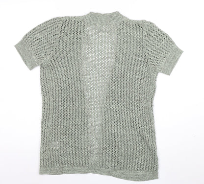 Northern Reflections Women’s Grey Open-Knit Short Sleeve Cardigan S