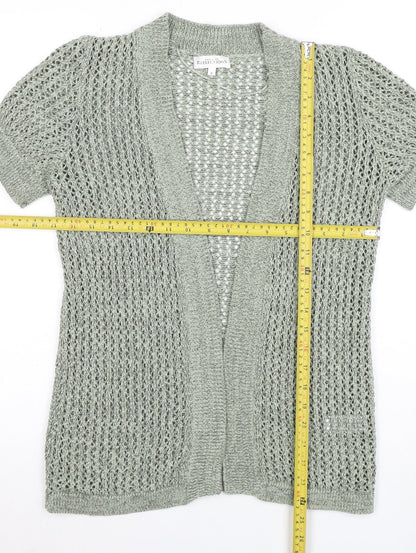 Northern Reflections Women’s Grey Open-Knit Short Sleeve Cardigan S