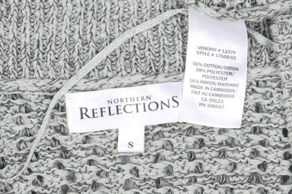 Northern Reflections Women’s Grey Open-Knit Short Sleeve Cardigan S