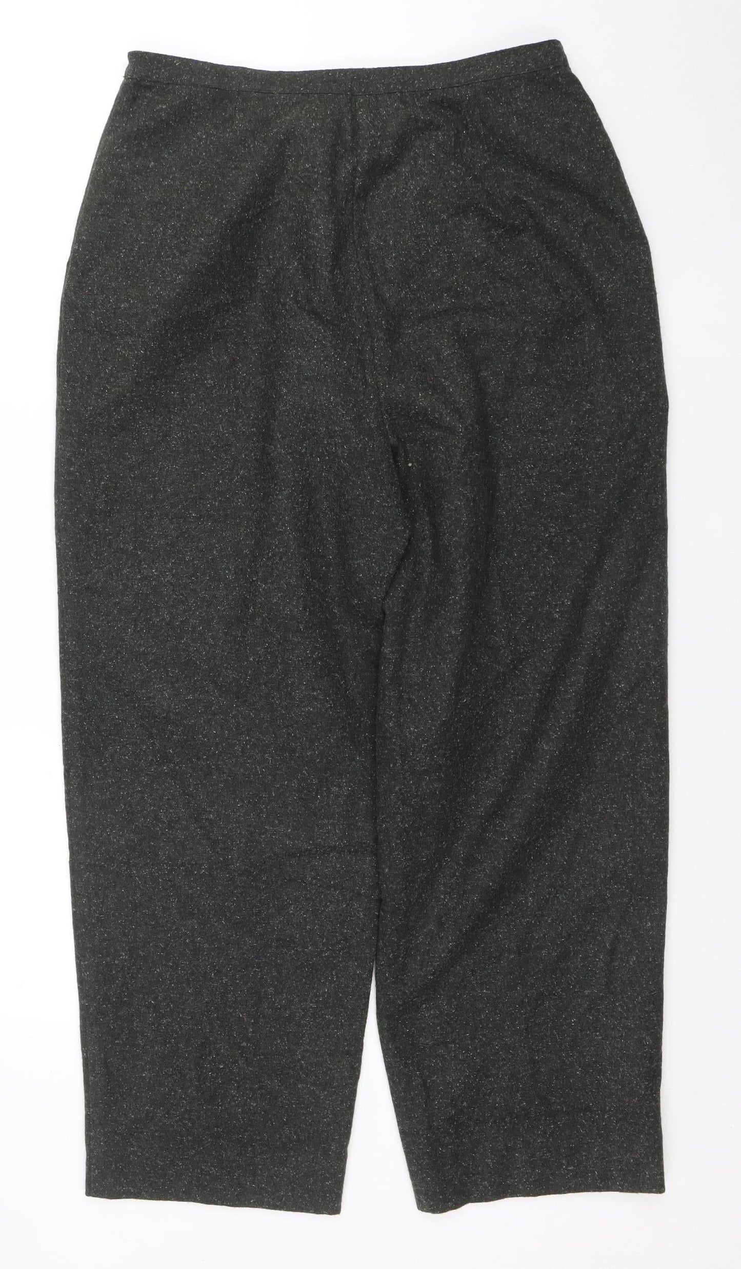 Norton McNaughton Womens Grey Wool Blend Tweed Classic Trousers Size 12