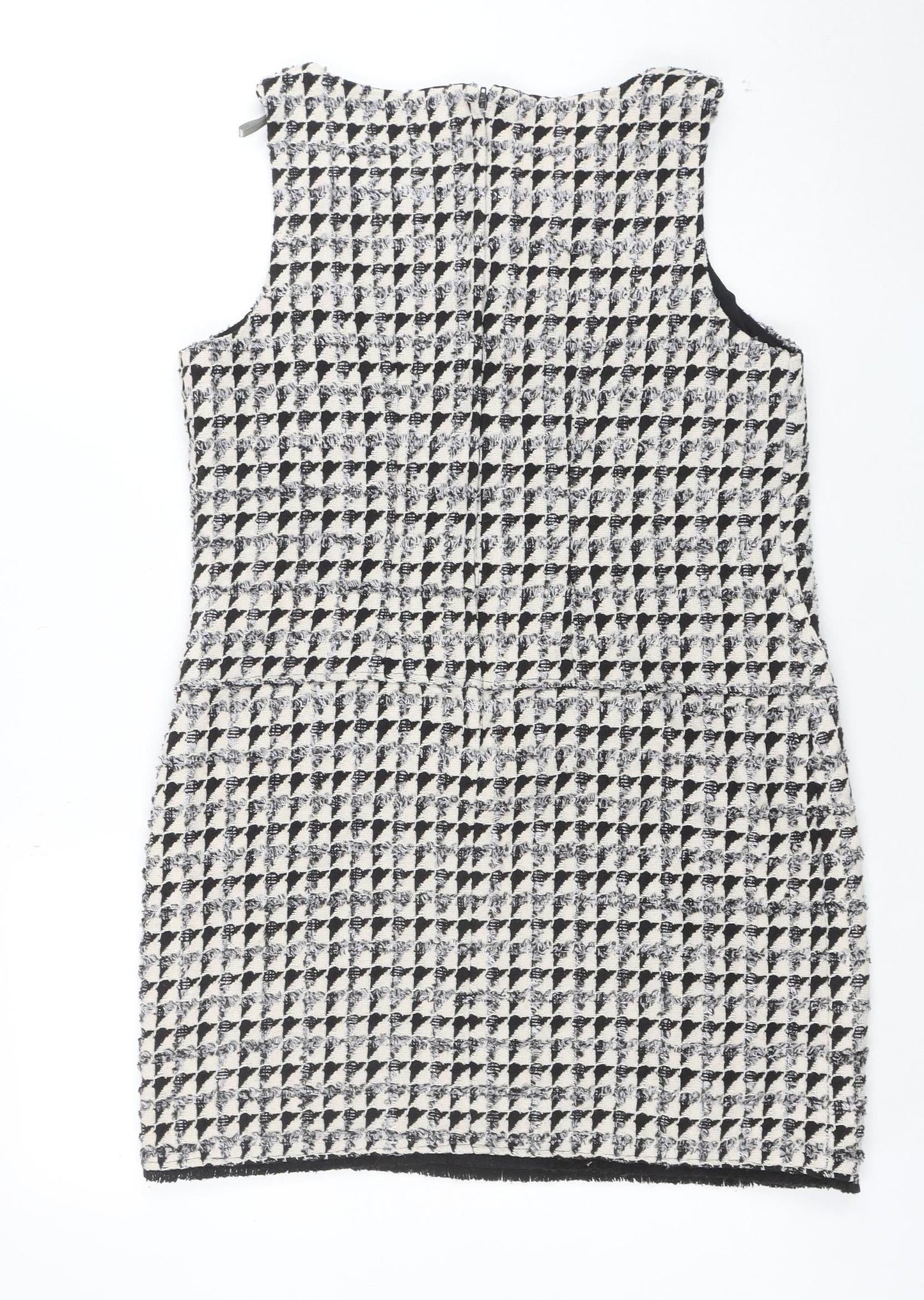 Dorothy Perkins Women’s Black Houndstooth Tweed Pinafore Dress Size 12