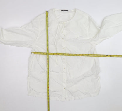 Marks and Spencer Women's White Blouse Size 14 Regular Fit Tunic