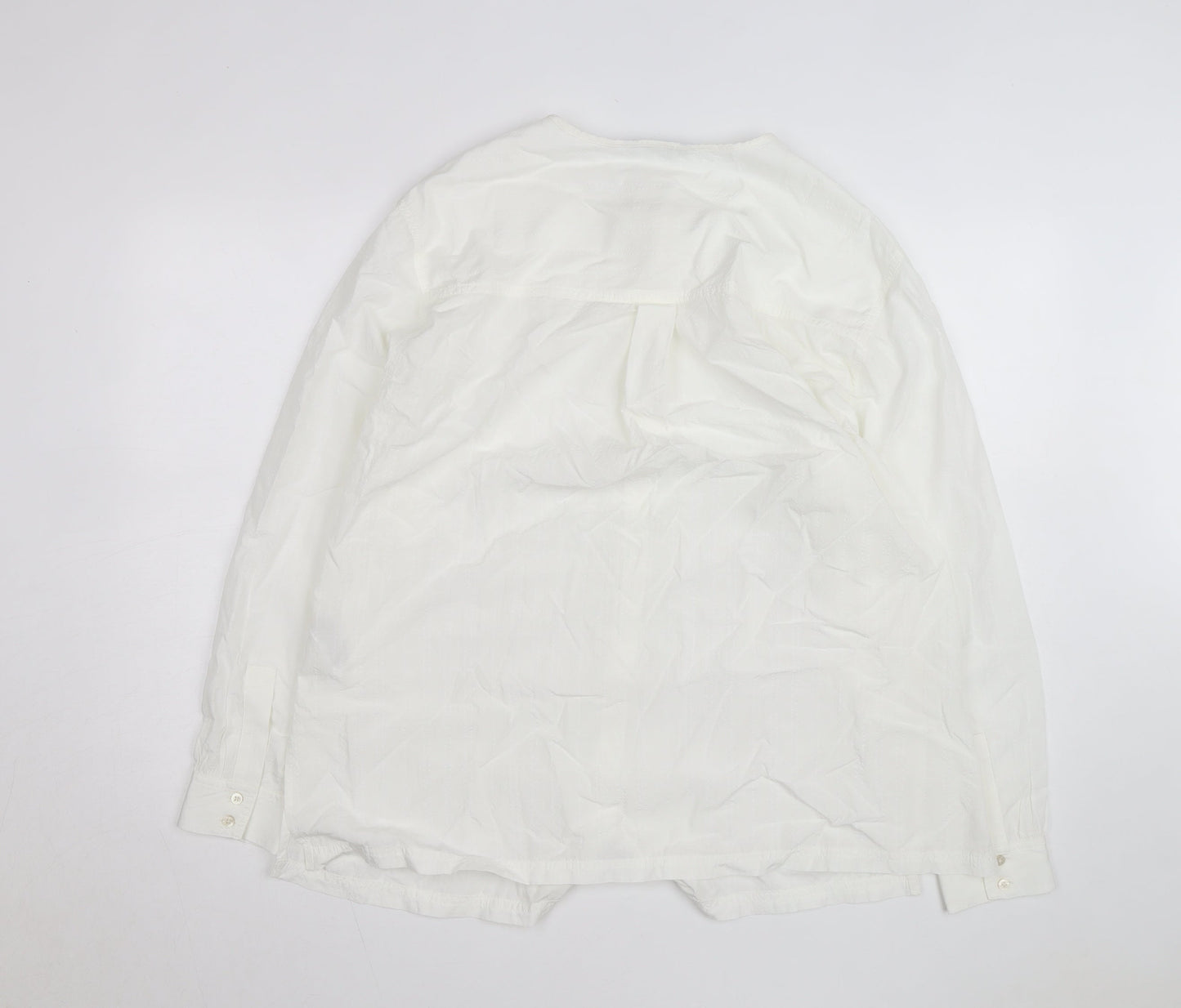 Marks and Spencer Women's White Blouse Size 14 Regular Fit Tunic
