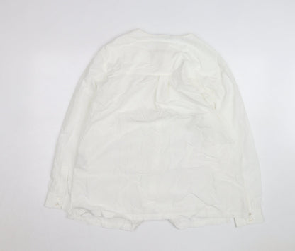 Marks and Spencer Women's White Blouse Size 14 Regular Fit Tunic