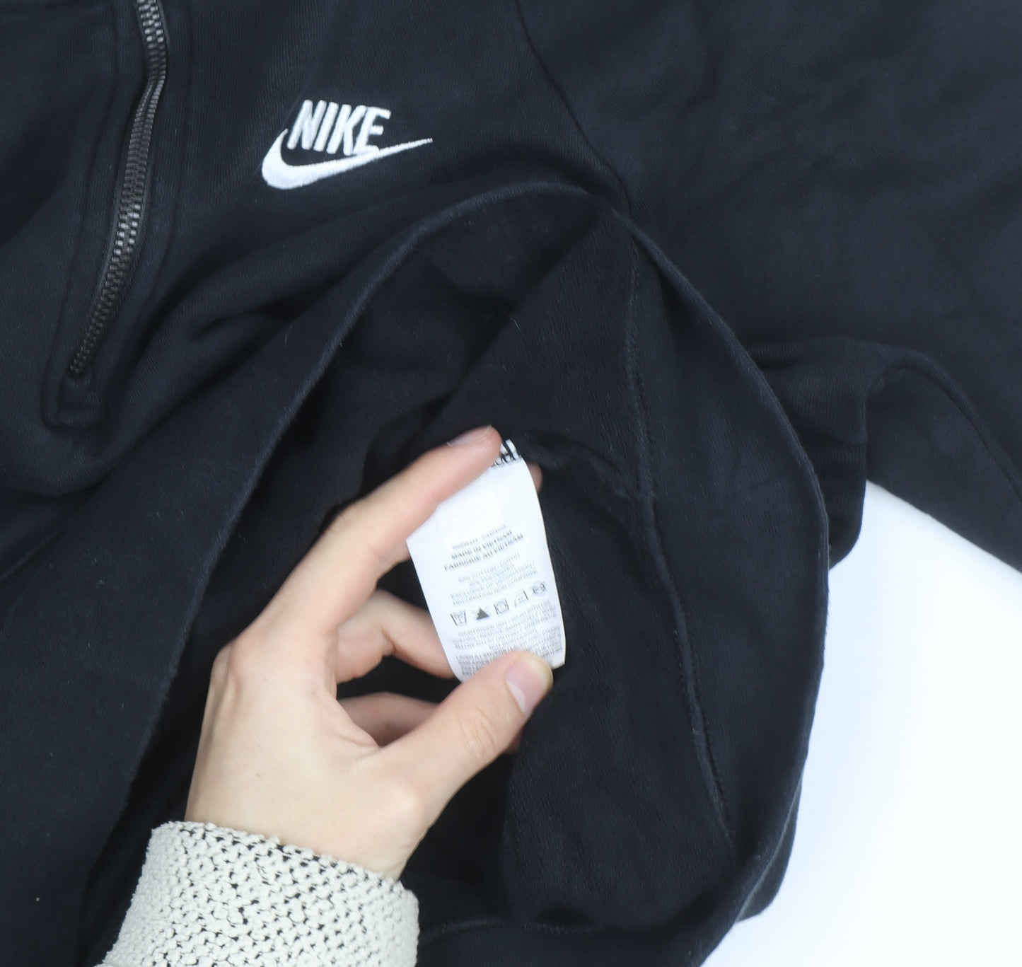 Nike Men's Black Small 1/2 Zip Fleece Sweatshirt Pullover