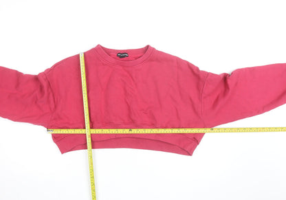 PrettyLittleThing Women’s Pink Cropped Pullover Sweatshirt Size L
