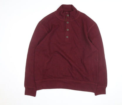 Clearwater Outfitters Men's Red Henley Jumper L Cotton Blend