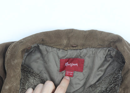 Monsoon Women Brown Corduroy Jacket Size 22 Lined Casual Coat