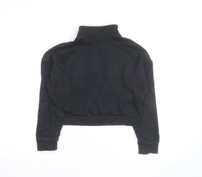 Adidas Girls Black Pink 1/2 Zip Hoodie Sweatshirt Size 13-14 Years