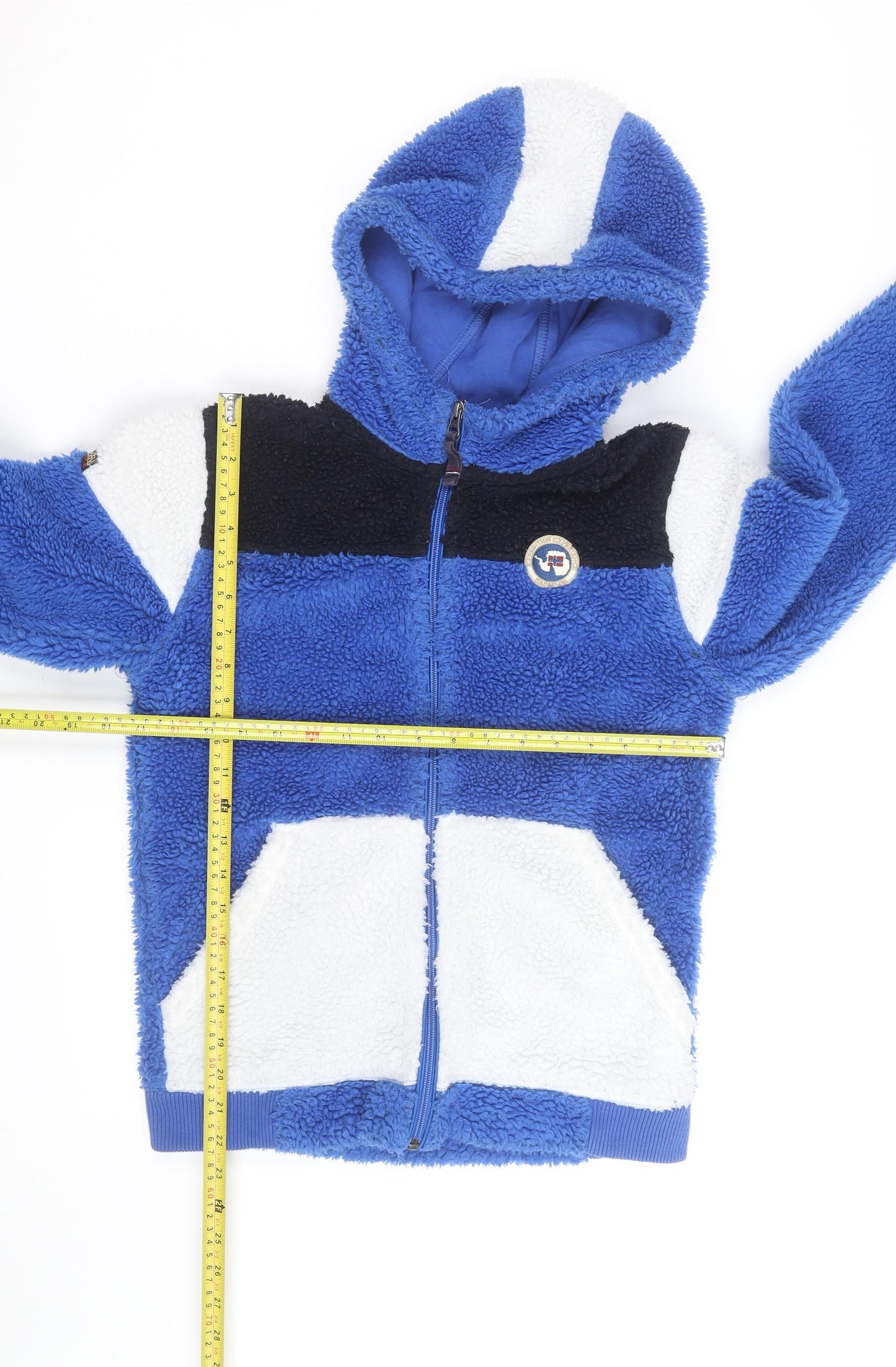 Napapijri Womens Blue Full Zip Hoodie Fleece Size 12