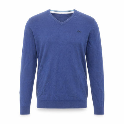 s.Oliver Men's Blue V-Neck Cotton Jumper Size M Classic Knitwear