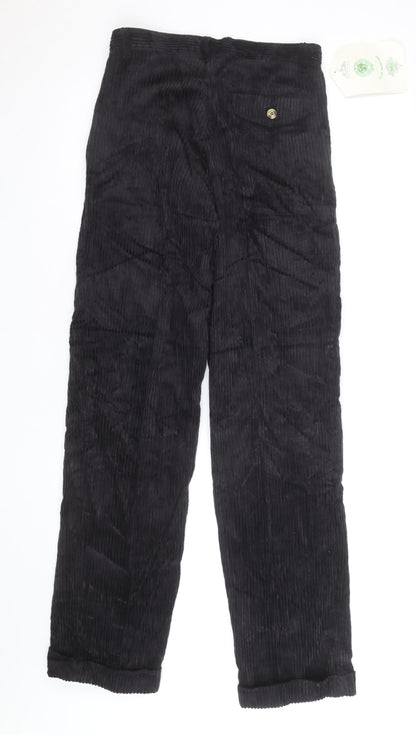 Club Montana Men's Black Corduroy Trousers Size 30x33 Regular Fit