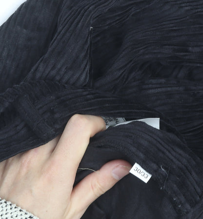Club Montana Men's Black Corduroy Trousers Size 30x33 Regular Fit