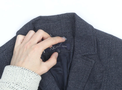 Anne Klein Women Grey Tweed Single-Breasted Blazer Size 10