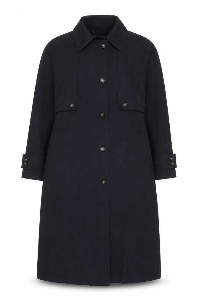 London Fog Women's Black Trench Coat Size 6 Regular Long Lined Classic Style
