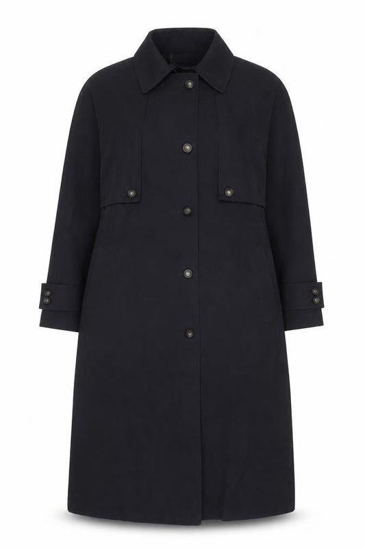 London Fog Women's Black Trench Coat Size 6 Regular Long Lined Classic Style
