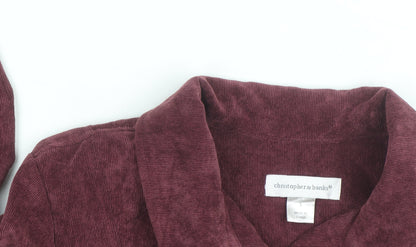 Christopher & Banks Women's Red Corduroy Zip Jacket Size S