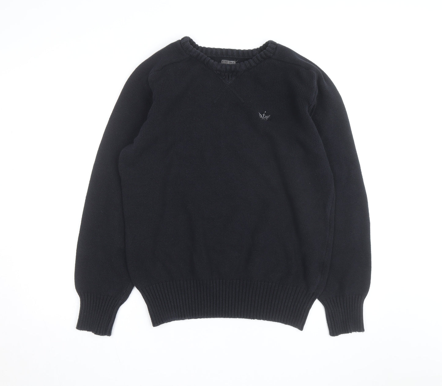 Firetrap Men's Black 3XL Crew Neck Cotton Pullover Jumper