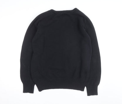 Firetrap Men's Black 3XL Crew Neck Cotton Pullover Jumper