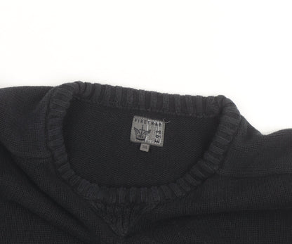 Firetrap Men's Black 3XL Crew Neck Cotton Pullover Jumper