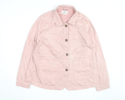 White Stuff Women's Pink Cotton Button Jacket Size 20