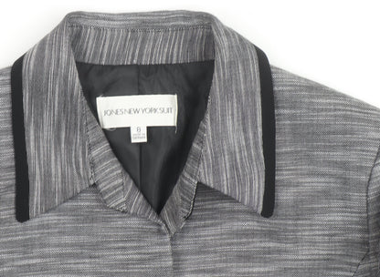 Jones New York Women’s Grey Woven Single-Breasted Suit Jacket Size M