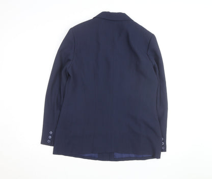 Lindor Women's Navy Blue Size 10 Classic Lined Blazer Jacket