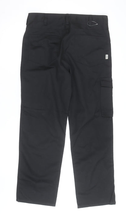 Trojan Men's Black Cargo Workwear Trousers 36W 31L Regular Fit