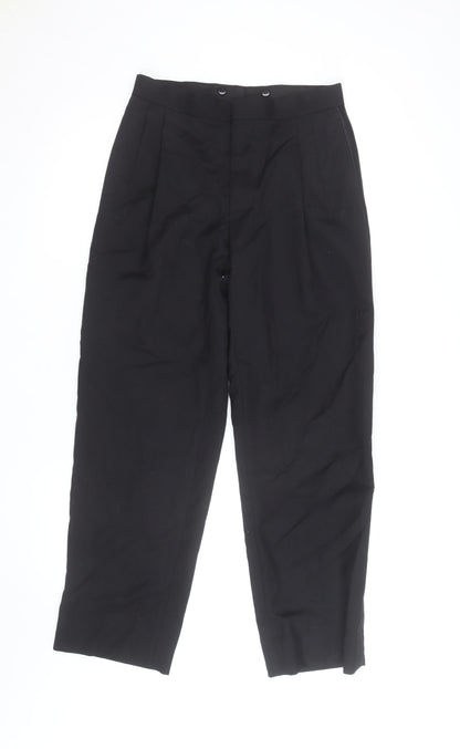 Versini Men's Black 31in Formal Pleated Wool Dress Pants